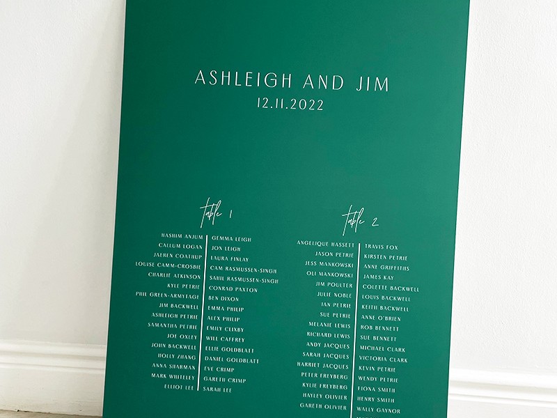 Ashleigh and Jim seating plan