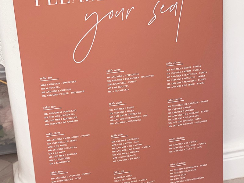 De Andrade confirmation seating plan