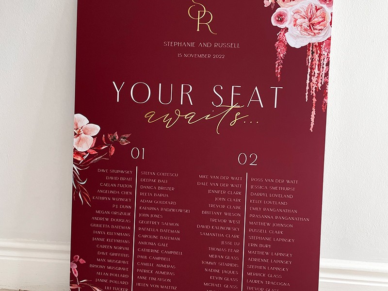 Stephanie and Russell seating plan