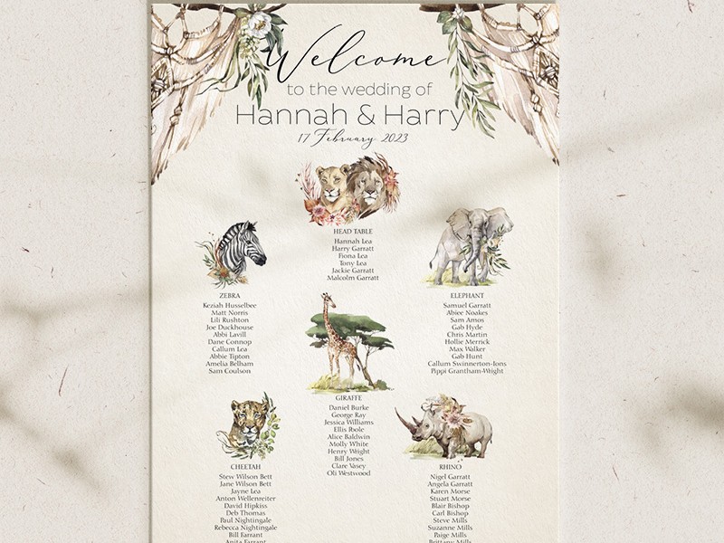 Hannah and Harry 2023 - Seating Plan