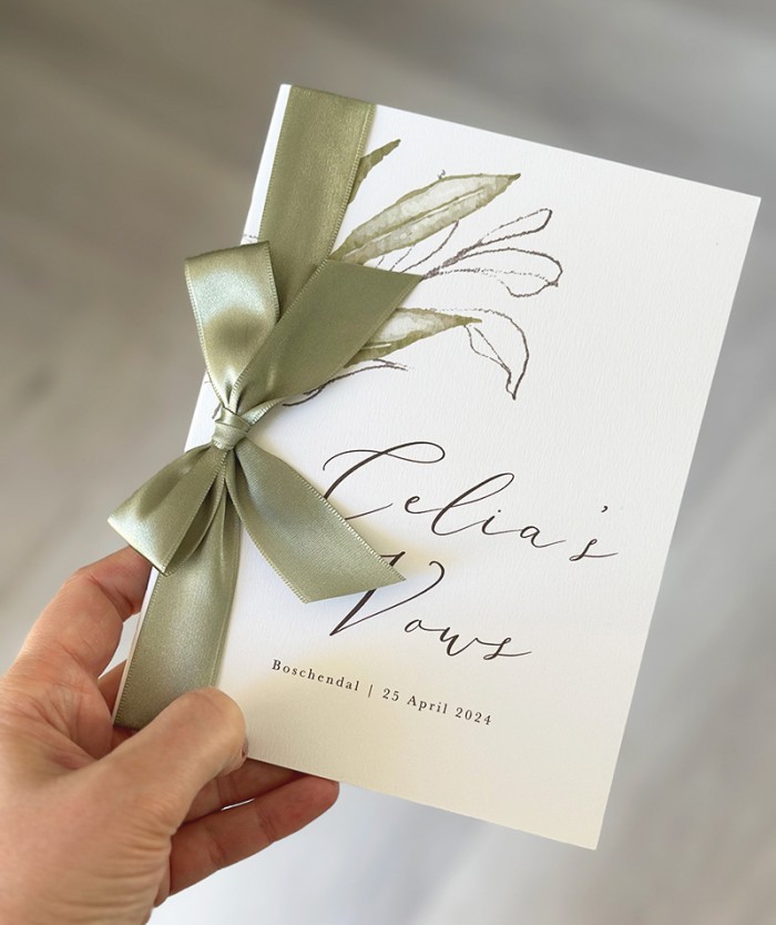 Celia and Grant vow booklets