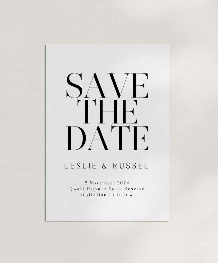 Leslie and Russel save the date 1
