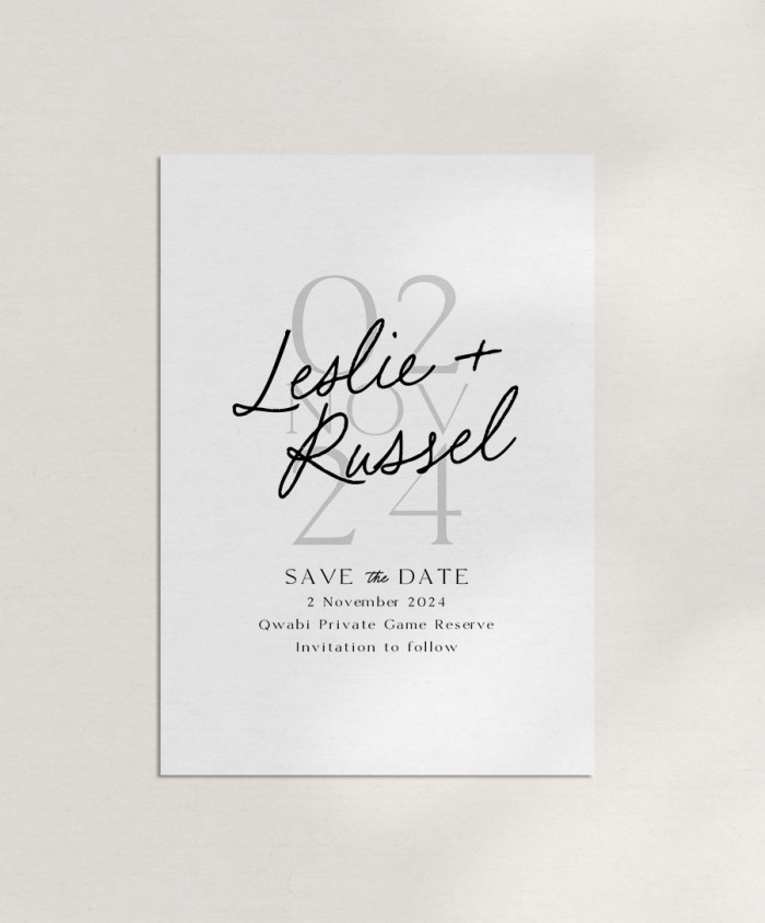 Leslie and Russel save the date 2