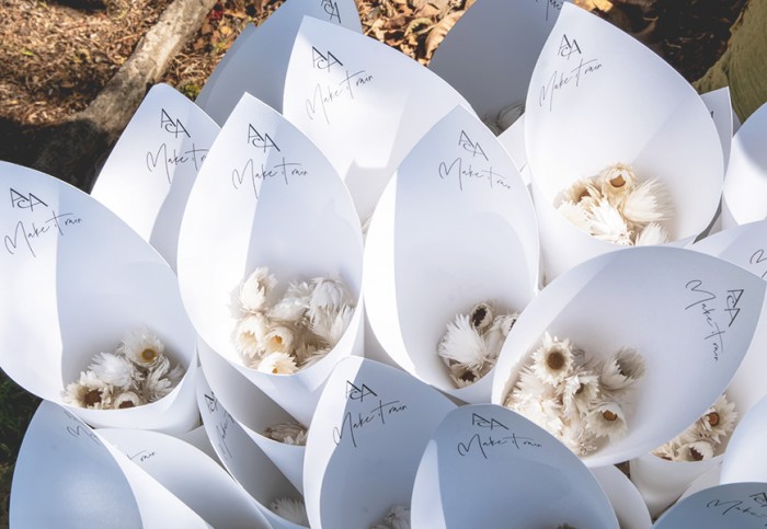 Ashleigh and Alan confetti cones