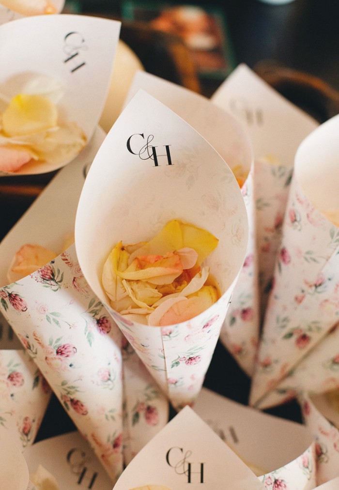 Charlotte & Harry confetti cones