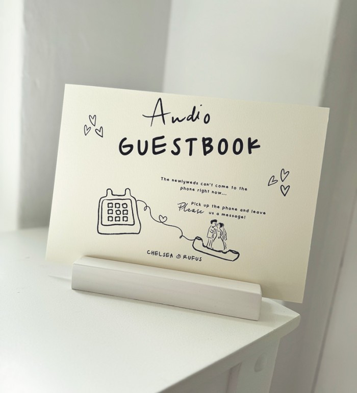 Chelsea and Rufus audio guest book sign