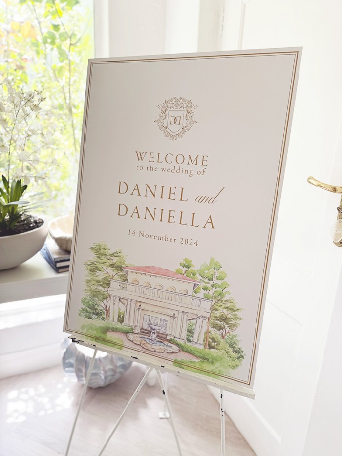 Daniella and Daniel welcome sign