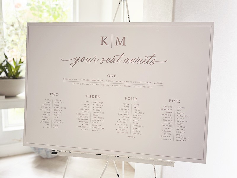 Kristy and Mark seating plan