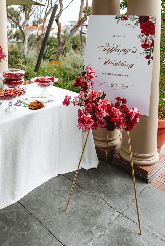 Tiffany and Oliver welcome sign